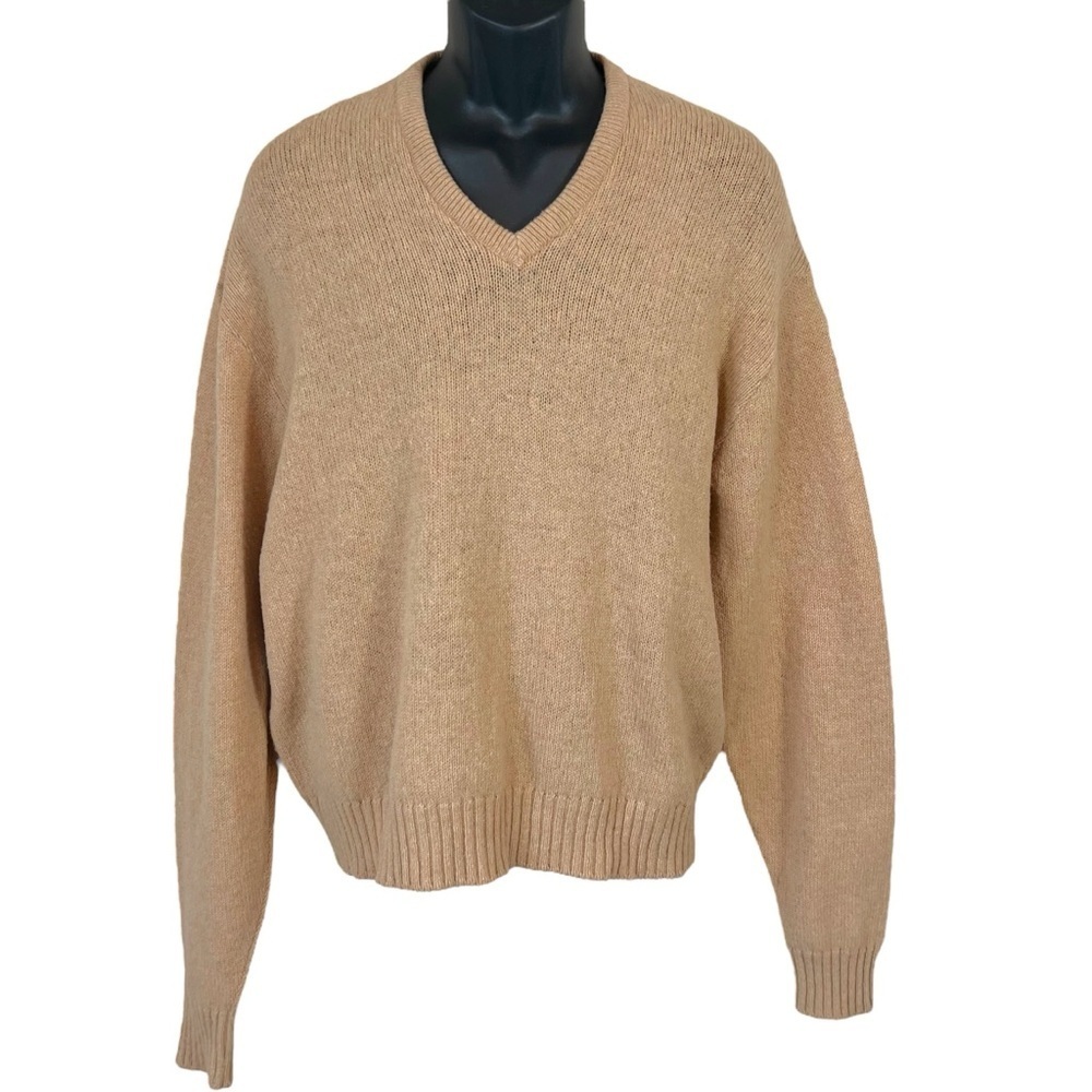 Vintage Jantzen Scotch Tumbler Oatmeal Wool V Neck Sweater
